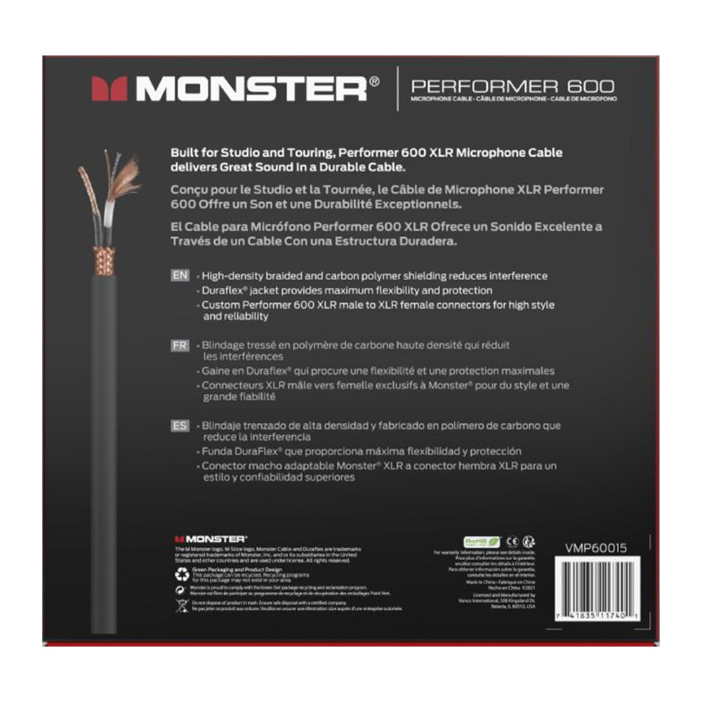 Monster P600-M-100WW-U Performer 600 100' Microphone Cable (OPEN BOX)