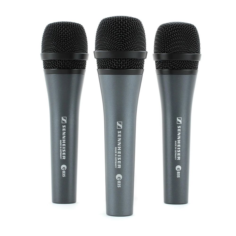 Sennheiser e 835 Cardioid Dynamic Microphone 3-pack Bundle