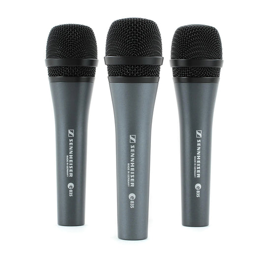 Sennheiser e 835 Cardioid Dynamic Microphone 3-pack Bundle